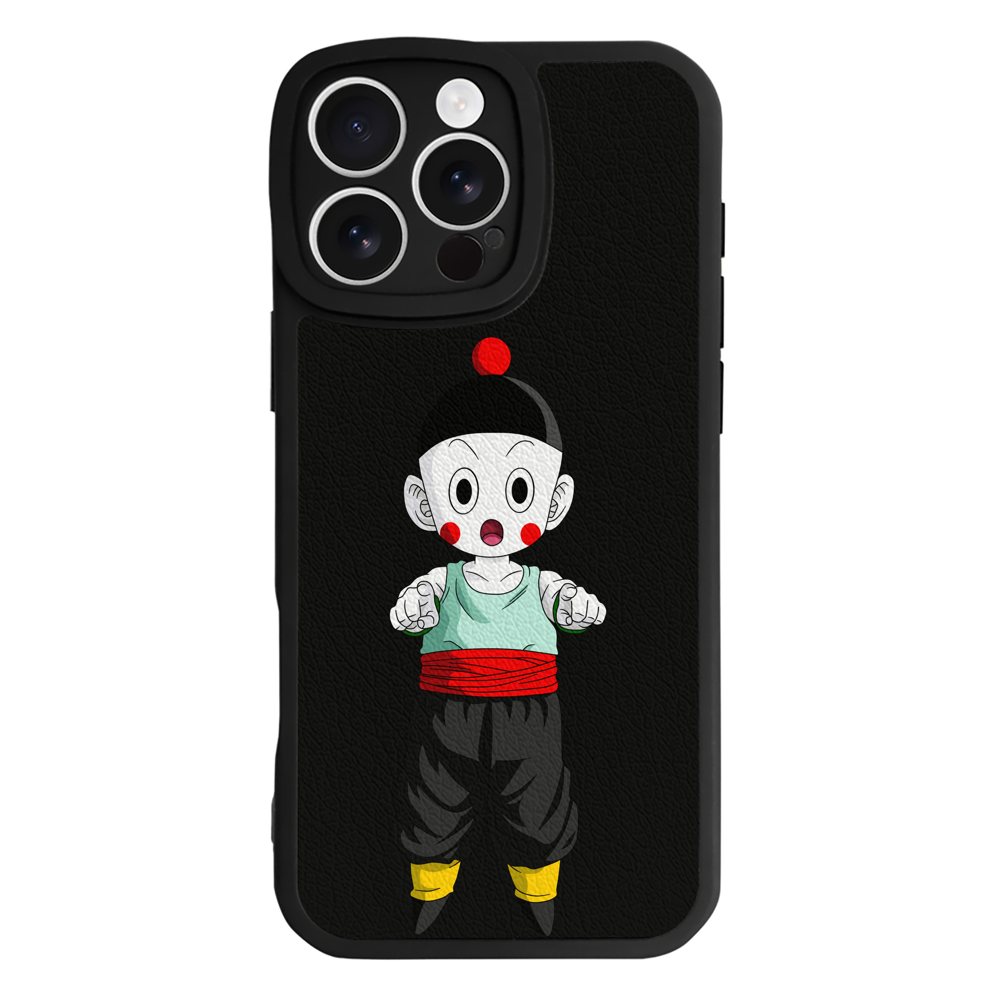 （画像用） ドラゴンボール 餃子（チャオズ）DRAGON BALL Chaoz 【iPhone 16シリーズ対応】シリコンスマホケース（レザー調） 材質：シリコン